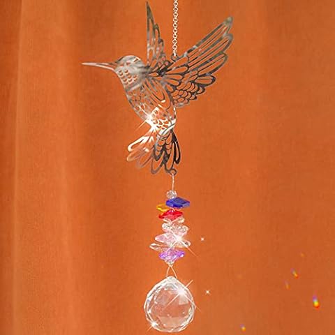 Cosylove Hummingbird Crystal Suncatcher Pendant Hanging Prism Rainbow Maker Ornament for Window Sun Catcher Home Garden Decoration Cover