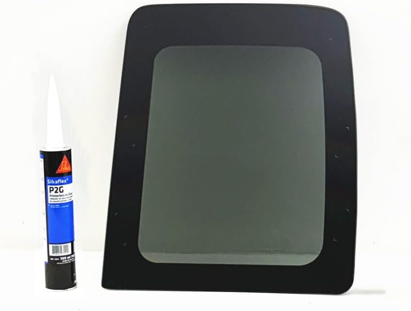 Tempered Driver Left Side Quarter Window Quarter Glass Compatible with Dodge Dakota 2005-2010 / Ram Dakota 2011 / Mitsubishi Raider 2006-2010 4-Door Extended/Club Cab Pickup With Glue