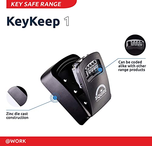 Squire Key Safe Box - 4 Wheel Combination Lock - Wall Mounted Key Safe - Weatherproof Diecast Alloy Body - Large Storage Capacity - Tough Key Lock Box for Outdoor and Indoor Use… (Key Keep 1) by Squire - Image 4