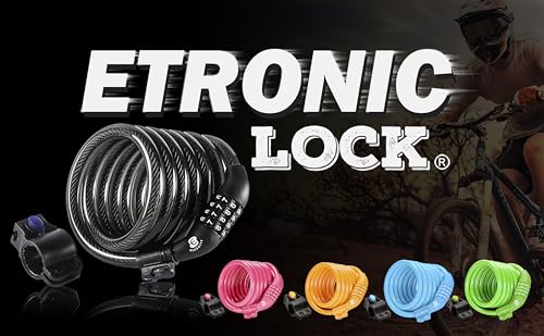 ETRONIC M6 Resettable Combination Lock Bike Cable, 6-Feet x 3/8-Inch, Black - Thumbnail 2
