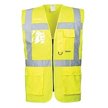 Portwest US476 Hi Vis Vest Berlin Executive Workwear, Yellow, 7X-Large