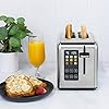 Kalorik Touchscreen Toaster 2-Slice with Extra-Wide Slots, Rapid Toasting Technology with 8 Shade Settings Plus Toaster Pastry Setting Manual Lift Lever and Auto-Shut Off, 1350-Watts, Stainless Steel