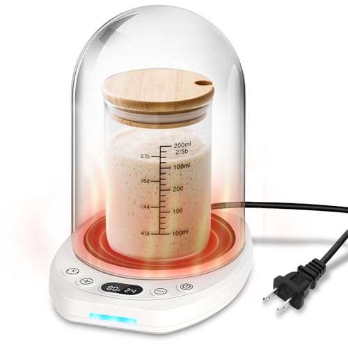 Sourdough Starter Warmer Mat with Glass Dome Precise 1°F Thermostat
