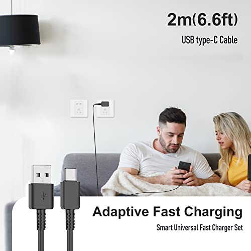 For Samsung Galaxy S10/S9/S8 Charger,2Pack Adaptive Android Charger with USB Type C Fast Charging Cable for Samsung Galaxy S8/S9/S10 Plus/S10E/ S20/S20 Plus/S21/S21 Ultra/Note 8/Note 9/Note 10/Note 20 - Thumbnail 7