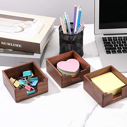 Bamber Sticky Note Holder Cute For Desk Walnut Wood Notepad Holder Organizer For Office School Home, Pack Of 2 #TOP4
