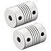 Tool parts 5mm To 9mm Aluminum Alloy Shaft Coupling Flexible Coupler L25xD19 Silver - 2pcs