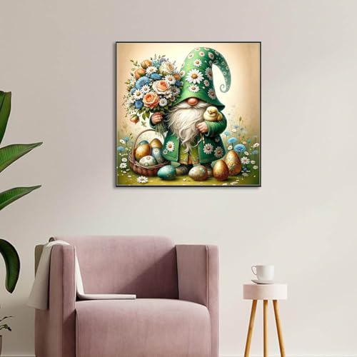 Image of Gnome Stamped Cross Stitch Kits for Adults - Embroidery Kits for Beginners Adults,11 CT Patterns Dimensions Counted Cross Stitch Kits for Adults Arts Craft 14x14 inch