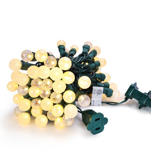 Christmas Lights Warm White 70 LED G15 Glass Blubs Globe String Light Plug in ETL Certified Outdoor Indoor String Light for Holiday Party Christmas Tree Patio Party Garden Yard Gazebo Wedding Decor
