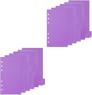 Tofficu 12 folhas separador de bolso de folha película protetora transparente fichário de cartão fichário roxo pasta de fotos inserções de pasta bolsos divisores de assunto abas para divisórias de abas fichários enchimento a6