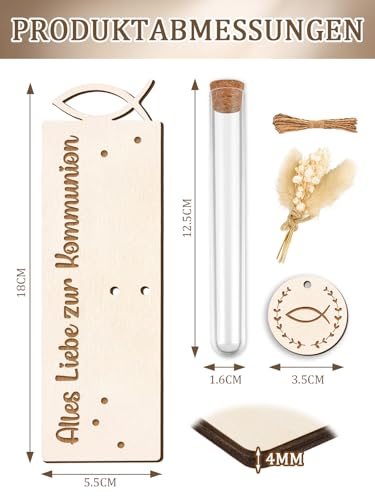 Kommunion Geschenke für Mädchen Junge, Geldgeschenk kommunion Verpackung mit Trockenblumen & Reagenzglas, Geschenke zur Erstkommunion, Kleine Kommunionsgeschenk