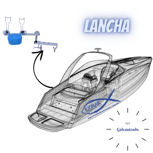 SUPORTE DE VARA PARA BORDA DE BARCO E LANCHA 2 VARA