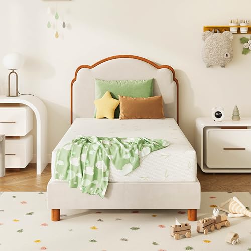 Dyonery 8 Inch Twin Mattress for Kids & Bunk Beds, Cooling Memory Foam with Green Tea Gel, Medium Firm, Fiberglass Free, Certipur-US Certified, Made in USA of US Foam and Global Materials, 38x75x8”