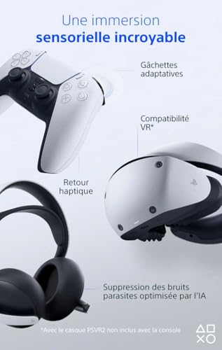 Console PS5 Édition Standard Sony avec manette DualSense blanche et SSD