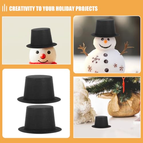 HOODANCOS 50 Mini Chapeaux Noirs en Pvc Floqué, Petits Chapeaux Décoratifs DIY pour Décoration de Maison, pour Fêtes Familiales et Projets Festifs – vue 3