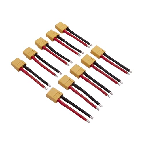 rflaueo 5pairs XT60 Male and Female Connector with 14awg Silicon Wire for RC Lipo Battery Cable Drone(E204-5)