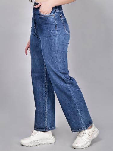 Image of Women's Reguler Fit Modern Regular High Rise Strechable Solid Clean Look Jeans- Dark Grey