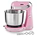 Dash Stand Mixer (Electric Mixer for Everyday Use): 6 Speed Stand Mixer with 3 qt Stainless Steel Mixing Bowl, Dough Hooks & Mixer Beaters for Dressings, Frosting, Meringues & More - Pink