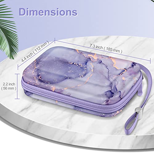 Image of Fintie Carrying Case for Nintendo New 2DS XL LL /New 3DS / 2DS / 3DS XL LL, Protective Hard Shell Portable Travel Cover Pouch with Game Card Slots & Inner Pocket, Lilac Marble