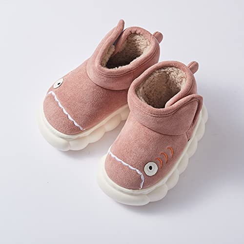 Girls Fashion Riding Boots Children Snow Boots For Boys And Girls Cute Cartoon Shark Plush Winter Snow Boots3