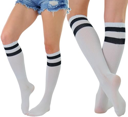 Image of ToBeInStyle Women's Knee High Socks with Striped Top