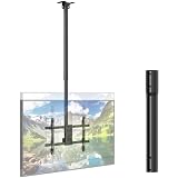 Extra Long Ceiling TV Mount with 16.3" Extension Pole Kit for 43-86 Inch TVs, Heavy Duty Hanging TV Bracket Height Adjustable Up to 6.9ft, Supports 132 lbs, Max VESA 600x400mm, Black