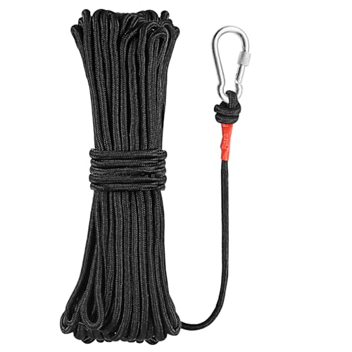20m Seil mit Karabiner, Kletterseil Outdoor, Reepschnur Seile mit Enterhaken, Hoher Sicherungsseil für Bergsteigen, Fischen, Camping, Schaukel (6mm)