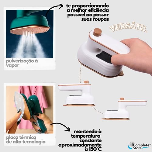 Complete Store Mini Ferro de Passar Roupa Portátil TravelMate Compacto e Bivolt - Ideal para Viagens