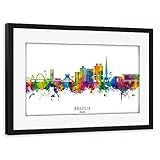 artboxONE Poster mit Rahmen schwarz 30x20 cm Brasilia 