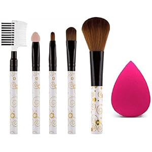 DATNASAYAD 5 Pcs Makeup Brush with 1 Blender Makeup Set (Set of 6) (Multicolor)