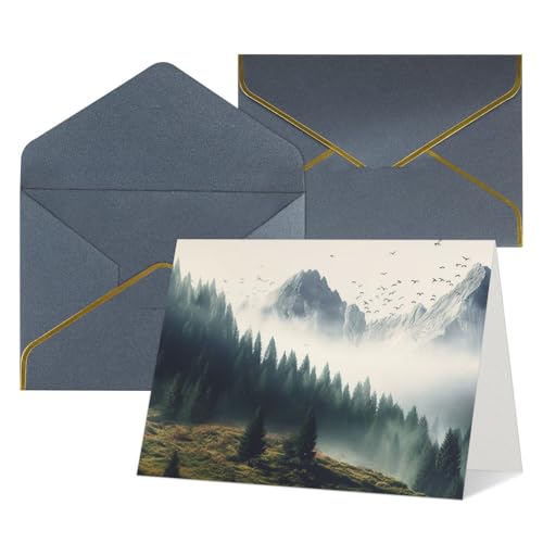 Cartes de vœux paysage de montagne lot de 12 pour envoyer une tendre pensée de soutien