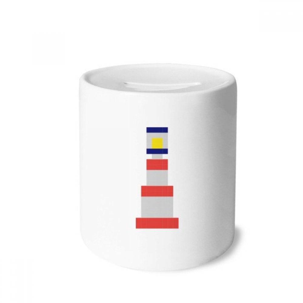 Bestchong Summer Sail Tower Pixel Money Box Cerac Coin Case Piggy Bank