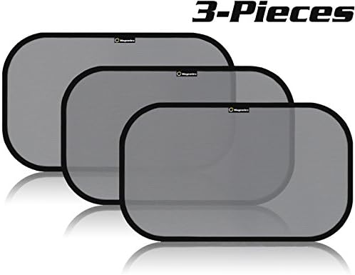 Car Sun Shade (3 pack) Stops 98% of Harmful UV Rays. Best Coverage and Protection for Your Children and Baby with 3 Shades for Side Windows. Sticks with Static Cling. Free Storage Pouch Included