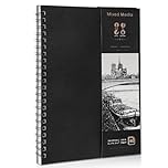A4 Sketch Books, 200GSM Thick Paper Hardcover Spiral Bound Sketchbook, 40 Sheets/80 Pages Hardback Sketch Pad for Drawing and Sketching Artist Sketchbook