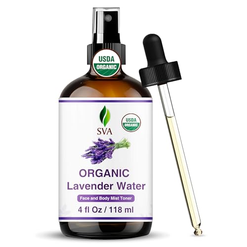 SVA ORGANICS Lavender Water 4oz (118 ml) Refreshing Lavender Water Spray for Skin Care Skin Hydration Bath Soaps Haircare & Aromatherapy