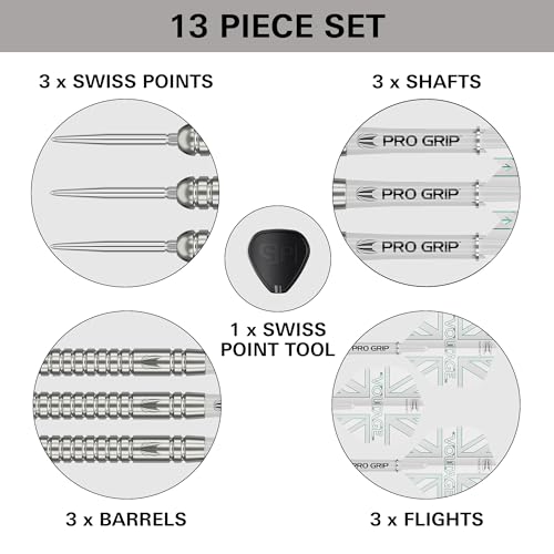 Target Darts Rob Cross Generation 1 Steel Tip Darts, 90% Tungsten Dart Set, 21G | G1 Player Edition Darts with Swiss Points, Pro Grip Shafts, No.6 Dart Flights & SP Tool - Image 5