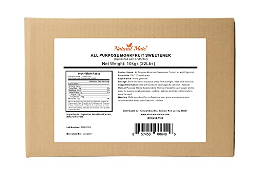 All Purpose Granular Monkfruit Sweetener (with Erythritol) |2x Sugar Sweetness (Net Weight 10kgs/22Lbs/352oz)