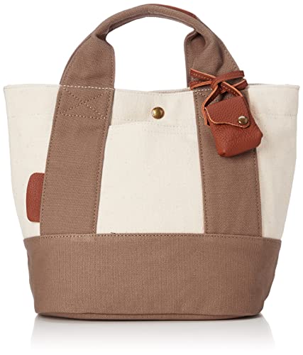 [トーラ] ミニトート コンビキャンバス/カウレザー レディース GBE(グレーベージュ)