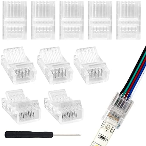 Aroidful 10Pcs 3PIN LED Strip Light Connectors 10mm Wide, LED Strip to Wire Connector, LED Strip Connector Solderless Connector for Waterproof or Bare Panel 2812-2811-6803-1903 Magic LED Strip Lights