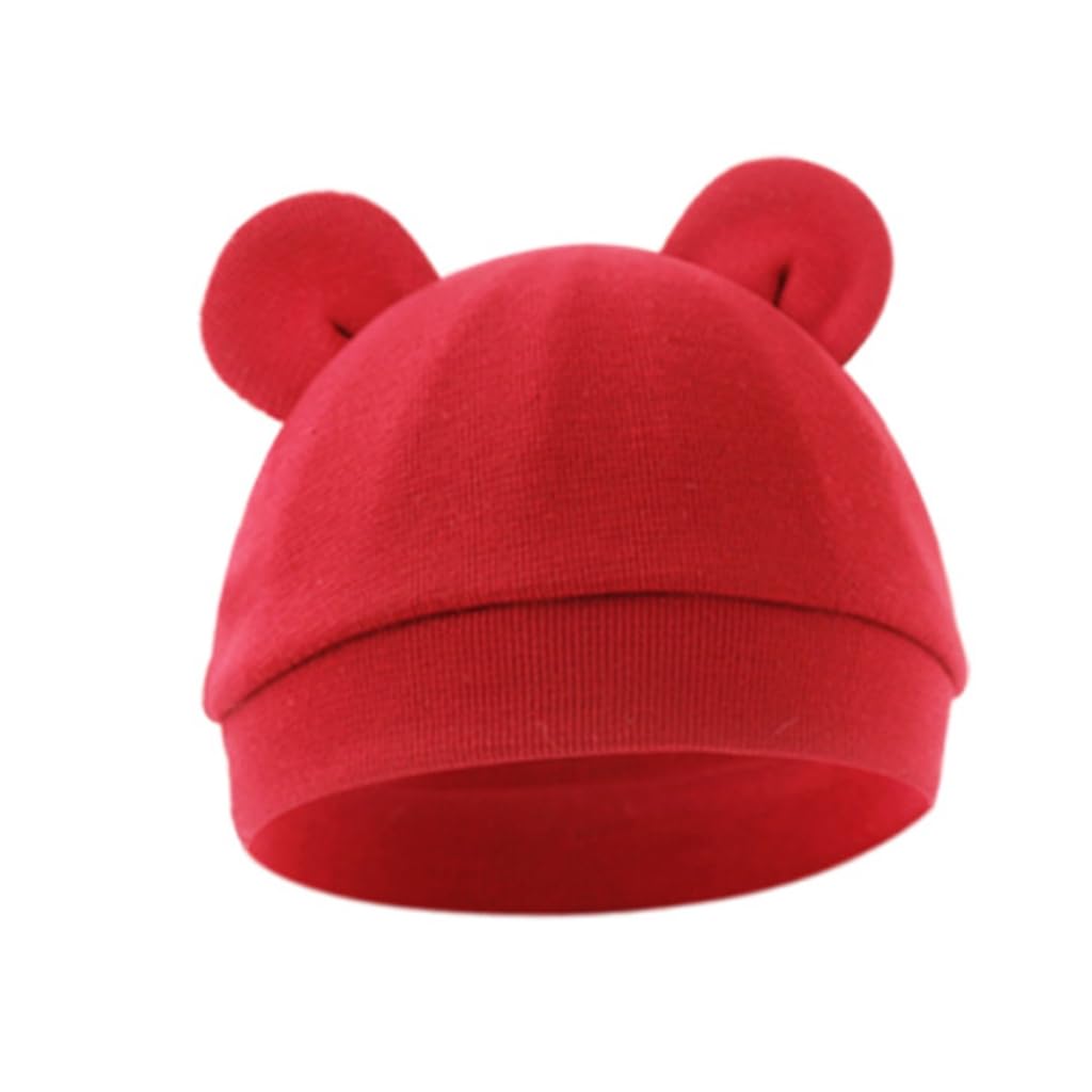 FackLOxc Baby Hat Soft & Breathable Newborns Fetal Caps Fashionable Bonnet Comfortable Headwear for 0-3 Months Red