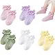 Satiskid 5 Paar Rüschen Socken für Baby Mädchen, Baumwollsocken, Frühchen Socken, Knöchelsocken für 1-12 Monate alte Babys