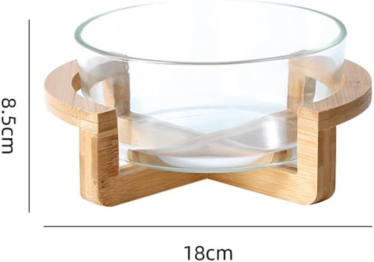 Amosfun Clear Salad Serving Bowl Kitchen Glass Fruit Bowl with Base