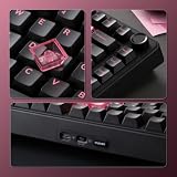 YUNZII B75 PRO Bezprzewodowa Klawiatura Mechaniczna,75% Uszczelka Klawiatury Do Gier Hot Swap Keyboard Z Pokrętłem, BT/Type-C/2.4G Kremowa Klawiatura (czarne serce, Milk Switch)