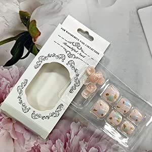Yosomk Pink Colorful Press On Toenails With Freen Smog Gold Foil Fake Toe Short Nail Tips Press Ons Glue On Toe Nails Nude Square Summer False Toenails For Women 26Pcs #TOP1