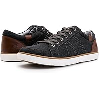 GLOBALWIN Men's Fashion Walking Lace-Up Sneakers (Black Grey)
