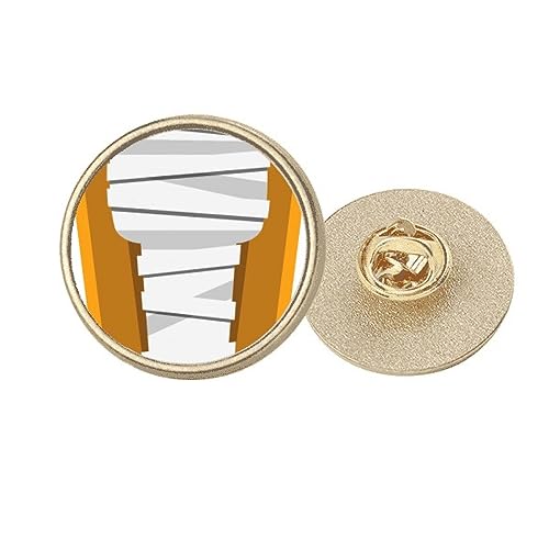 Broche cercueil égyptien métal doré, accessoire mode rétro pour femme et homme