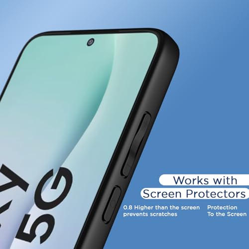 Image of Amazon Basics Back Cover for Samsung Galaxy M56 5G | Shockproof Sleek Hybrid Armor Bumper Case (Black)