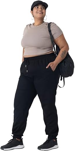 Spirit Animal Plus Size Joggers for Women | High Waist Joggers for Women Loose Fit | Cotton Joggers with Adjustable Drawst...