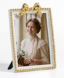 Afuly 5x7 Bow Picture Frame Gold Vintage Photo Frame