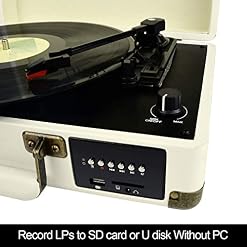 DIGITNOW! Bluetooth Platine Vinyle,Retro LP Platine 3 Vitesse avec Haut-parleurs Intégrés,Portable Tourne-Disque Vinyle… - Les Beatles, Paul McCartney, John Lennon, RIngo Starr, George Harrison DIGITNOW! Bluetooth Platine Vinyle,Retro LP Platine 3 Vitesse avec Haut-parleurs Intégrés,Portable Tourne-Disque Vinyle… – Image 4