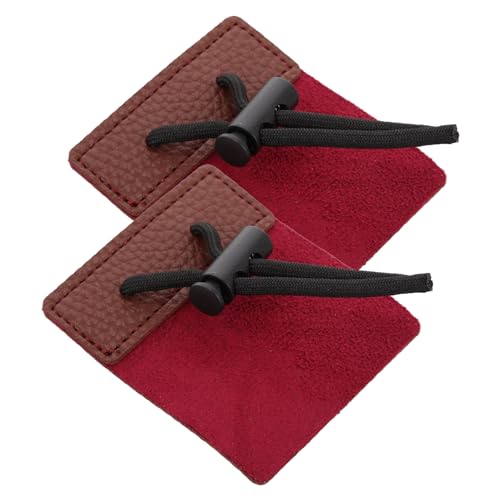 Anneome 2pcs Hunting Finger Protector Pu Leather Finger Tab Guard for Archery Ergonomic Design Comfortable Fit Construction for Shooting Practice